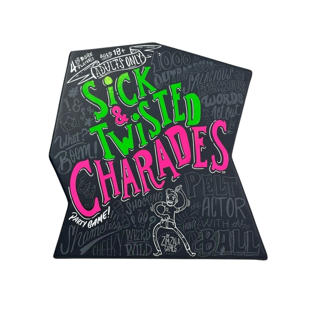 Zimzala Games Sick & Twisted Charades Adult Party Game Black Pink Green OS